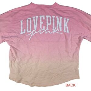 Victoria's Secret PINK Ombre Spirit Jersey Sweatshirt Pink Yellow Large Logo M